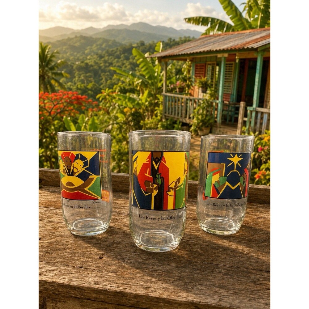 1997 McDonald’s Coca-Cola Raul Vizcarrondo Three Kings Glasses Set of 3